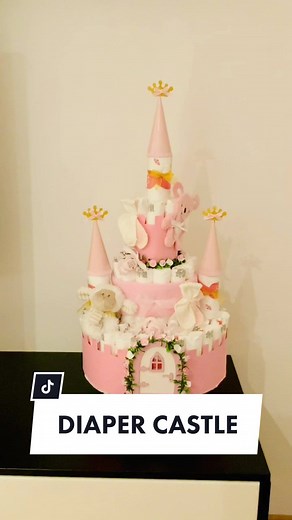 DIY Diaper Castle Tutorial for Baby Shower Gift Ideas