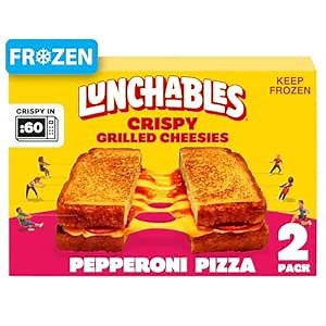 Amazon.com: Lunchables Crispy Grilled Cheesies, Pepperoni Pizza Sandwiches, 2 Pack, 6.2 oz Box : Grocery & Gourmet Food
