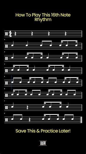 Learn to Play This 16th Note Rhythm (For Beginners) 🥁🎵 #drums