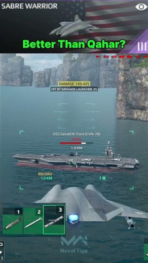 Sabre Warrior - Drone Damage Test 🔥⚠️ | Modern Warships | #modernwarships #shorts