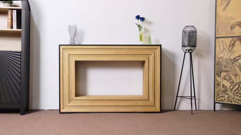 Anwick Narrow Entry Table Wood Home Decor, Modern Console Tables for Entryway, Wooden Sofa Console Tables for Living Room Hallway Entrance, Artistic Design (Nature and Black)