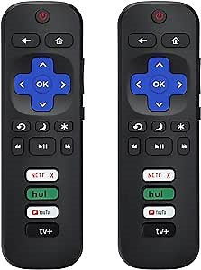 New Remote Control for R-KU -TV,Compatible TCL R-KU/Hisense R-KU/Onn R-KU/Sharp R-KU/Element R-KU/Westinghouse R-KU/Philips R-KU/Insignia R-KU/Jvc R-KU/RCA Smart TVs 【Pack of 2】
