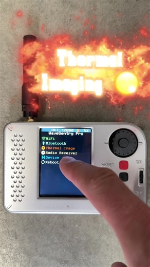 WaveSentry by OpenSourceSDRLab. New hacker gadget with Bluetooth, WiFi, AM/FM Radio, Thermal Imaging, and ya I'll make some games soon. 😬 #wavesentry #marauder #hacker #gadget #hacktheplanet