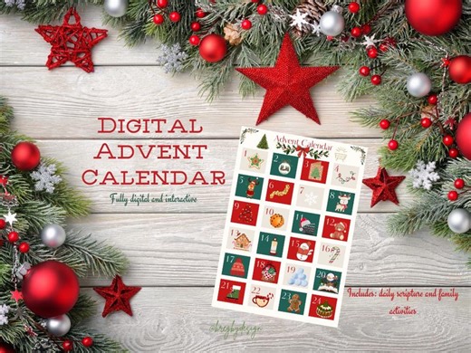 Interactive Digital Advent Calendar | Family Scripture Reading & Daily Activities | Clickable PDF | Christian Christmas Countdown - Etsy