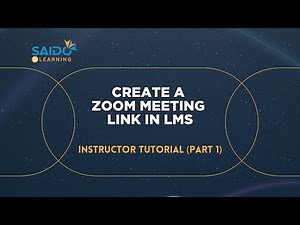 Create a Zoom Meeting Link in LMS | Instructor Tutorial (Part 1)