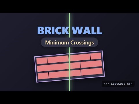 Brick Wall - LeetCode 554 - Find Minimum Crossed Bricks (Visual Explanation)
