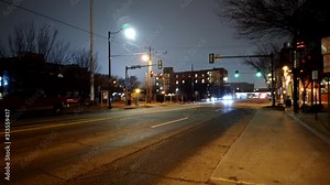 Time lapse of night time fog rolling through the streets. Slow movement time lapse for any transition. Stock Video