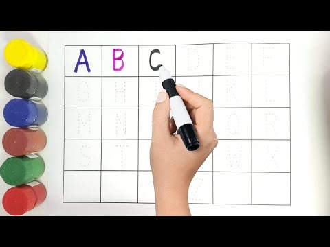 Alphabet, ABC song, ABCD, A to Z, Kids rhymes, collection for writing along dotted lines for toddler