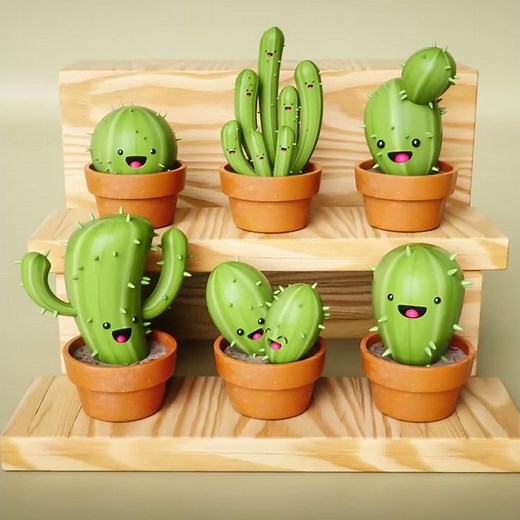 Creating the Cute cactus family in cinema4d