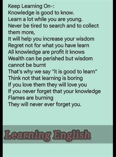 English Learning Poem#