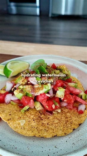 Hydrating Watermelon Ceviche (vegan) 🍉✨ #vegan #veganrecipes #plantbased #watermelon