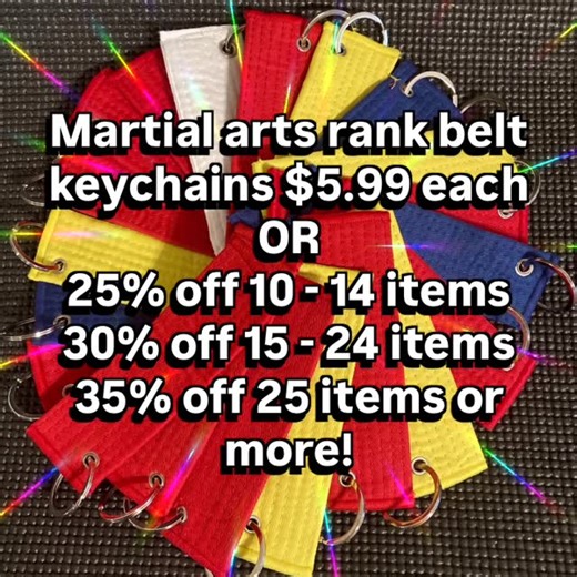 UniformsForMartialArts.com | 🔴 Martial arts rank belt keychains for the win! 🔴 The kids at your dojo will love ‘em! 🔴 Bulk discounts always apply and take affect... | Instagram