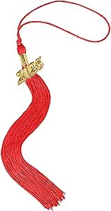 GradPlaza Graduation Tassel with 2025 Year Charm for Graduation Cap Red