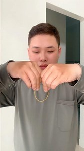 Phép thuật tách đôi dây thun 😱 #magic #tutorial #elasticband #dance #funny