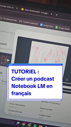Créer un podcast Notebook LM en français facilement