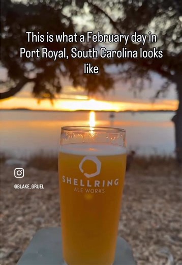 Yesterday was a normal February day in Port Royal, SC. Coffee Farmers Market. Local BBQ at Bands, Brews & BBQ. Nightcap by the fire pit watching the sun drop behind the marsh @Shellring Ale Works No snow boots. No heavy coats. Just salt air and 60–70° weather. This is the Lowcountry lifestyle people don’t fully understand… until they live it. If you’re dreaming about moving to Beaufort or Port Royal and want to see what life here actually looks like, comment “PORT ROYAL” and I’ll send you curren