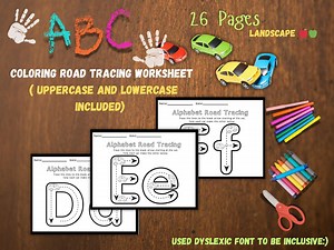 Alphabet Car Tracing Worksheet - Etsy Canada