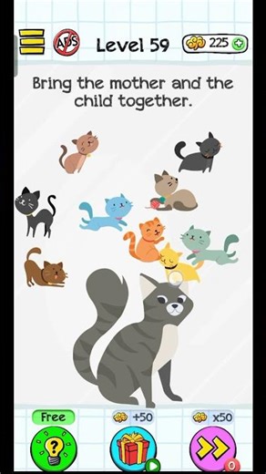 Braindom: Brain Games Test Level 59 Bring the mother and the child together