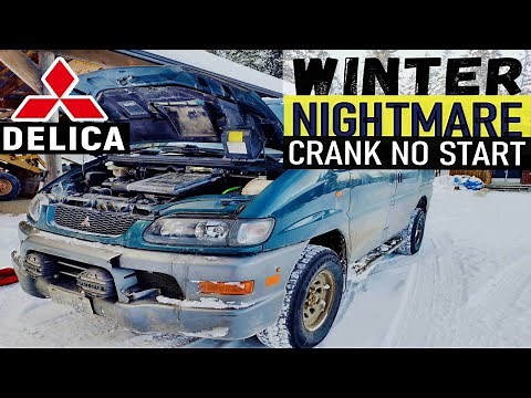 MITSUBISHI DELICA CRANK NO START DIAG or HOW TO START COLD DIESEL DELICA | CANADIAN WINTER EDITION