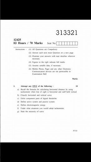 advance survey CE3k msbte model question paper #modelpaper #msbte