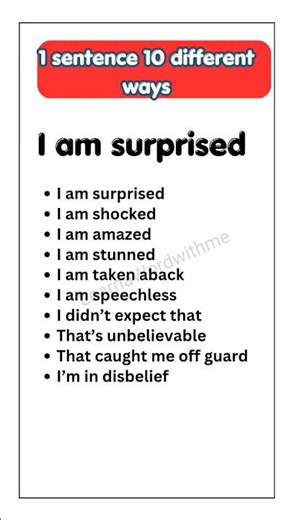 Say "I am surprised" in 10 different ways in english
