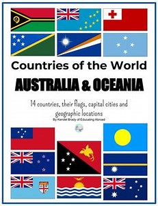 Australia Oceania Flags of the World Country Research Posters International Day