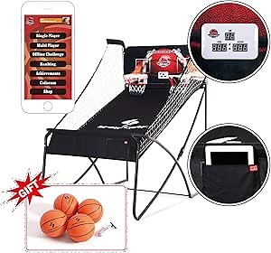 SHAQ Double Hoop Shot Basketball Arcade Conventional + Online App Game (Deluxe Premium)
