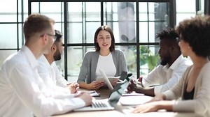 Employees Working Computer Together Discussing Content Stock Footage Video (100% Royalty-free) 1098345831 | Shutterstock