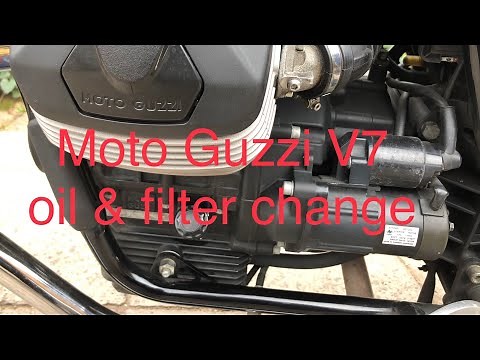 How to change the oil and filter on a Moto Guzzi V7 all models motorcycle maintenance