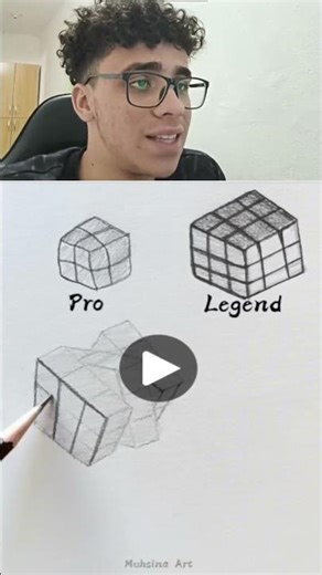 Desenhando um cubo de noob a super pro ib: Muhsina Art