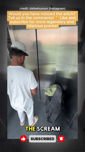 Elevator Horror: He Didn't See the Witch! 😱 #Prank #jumpscare #viralshorts #funny #horror