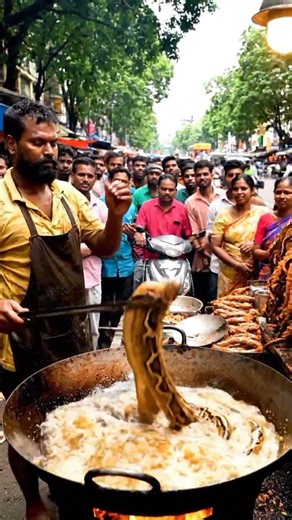 Exciting extreme snacks in the culinary world: fried python