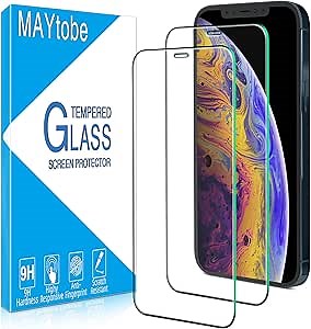 MAYtobe [2 Pack Screen Protector for iPhone 12 Pro Max Tempered Glass, Anti Scratch, Bubble Free, Easy to Install, Case Friendly