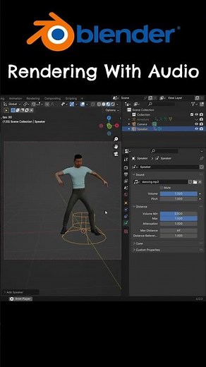 How to render a video with audio in Blender #blender3d #blenderanimation#shorts