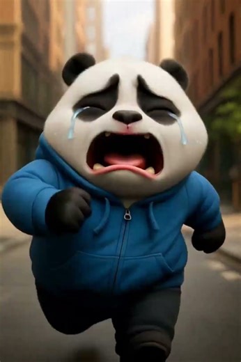 🐼 The panda feels sad after missing the bus 🚌