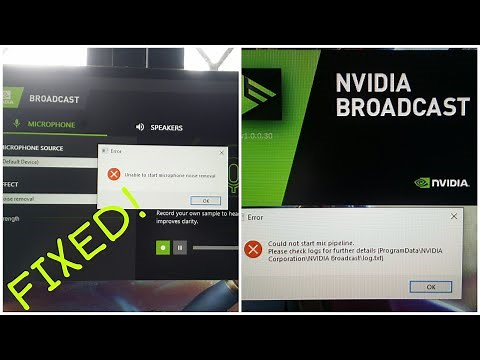 How to fix nvidia broadcast Error (unable to start microphone noise removal) FIXED!