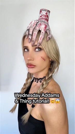 Wednesday special effects Halloween HACK 🤩😱🤯 #makeup #sfx #horror #artist #art #mua #halloween