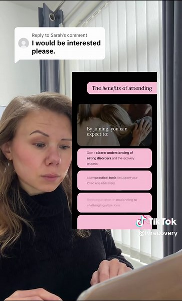 Replying to @Sarah Parent & Carer support group for those living with someone with an eating disorder. Because you matter too. All details are on my website which is linked in my bio 🔗 #lvrecovery #recovery #recoverytiktok #recoverytok #3drecovery
