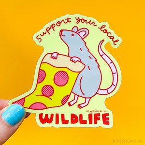 Pizza Rat Vinyl Sticker - Support Your Local Wildlife, Subway Rat New York Decal - Etsy