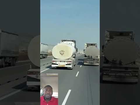 Two trucks face off in a dangerous road standoff who moves first?
