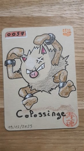 #57 Colossinge dessin carte pokemon - #colossinge #primeape #dessin #cartes #drawing #art