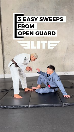 3 sweeps from open guard, which ones your favourite ? #sweeps #openguard #jiujitsu #jiujitsutips #jiujitsutiktok #jiujitsumemes #jiutjitsulife #jiujitsulifestyle #grapplin #jiujitsufunny #elitesports | Elite Sports