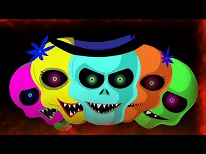 SPOOKY SCARY SKELETONS Halloween Night |  Colorful Skeletons Dancing | Halloween Stories & Songs - Videos For Kids