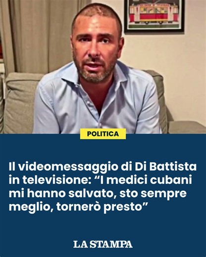 DI BATTISTA, VIDEO in TELEVISIONE: “Sto sempre meglio, torno presto”