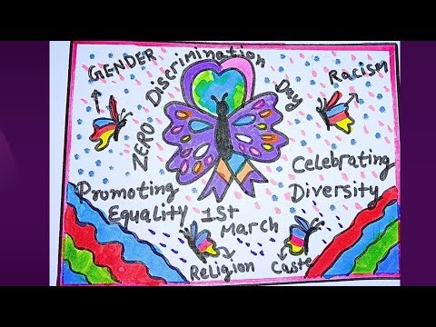 Zero Discrimination Day Poster Drawing |Zero Discrimination Day Drawing | Equality Drawing / poster