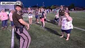 DANCE OFF! An Oklahoma Highway Patrol trooper and a Special Olympics Oklahoma athlete have a dance-off at an event in Stillwater, Oklahoma. | The National Desk - TND