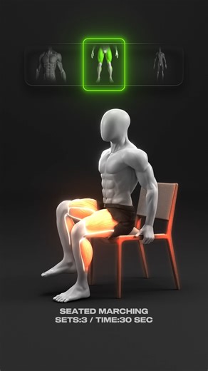 🚀🪑 Easy Chair Abs Workout You Can Do at Home This easy chair abs workout is perfect for training your core at home with no equipment and low impact. Using simple seated movements, you’ll activate your abs, obliques, and hip flexors while staying joint-friendly. Exercises included: • Sitting Russian Twist • Sitting Side Bend • Seated Marching • Sitting Side Step • Sitting Uppercut • Sitting Side Step Row • Seated Jack • Sitting Jump Rope Knee Tuck Focus on control, steady breathing, and clean r
