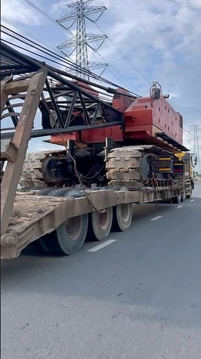 #heavy-duty lowboy trailer transporting #shorts-videos