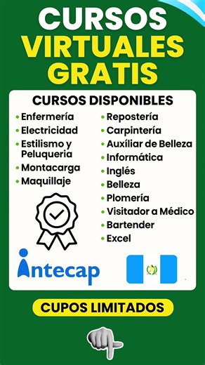 Cursos virtuales gratis Intecap Guatemala: inscripciones abiertas