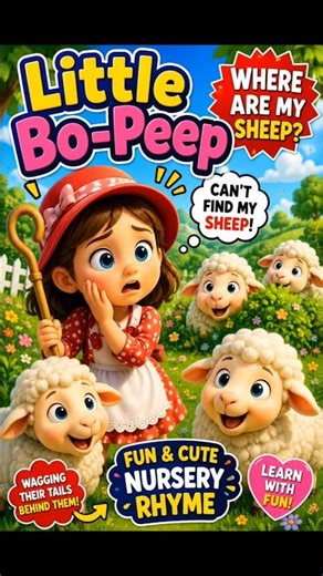 Little Bo-Peep 🐑 | Fun Nursery Rhyme for Kids #LittleBoPeep #NurseryRhymes #KidsSongs #KidsLearning